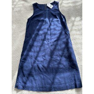 J.Crew Womens Sleeveless Linen Blend Mini Shift Dress Navy Blue Size 00